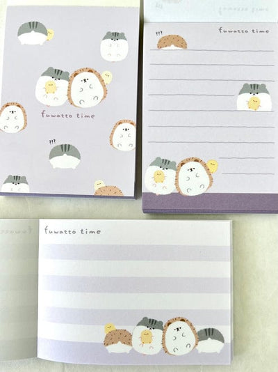 Fuwatto Time Hamster and Hedgehog Mini Notepad by Crux