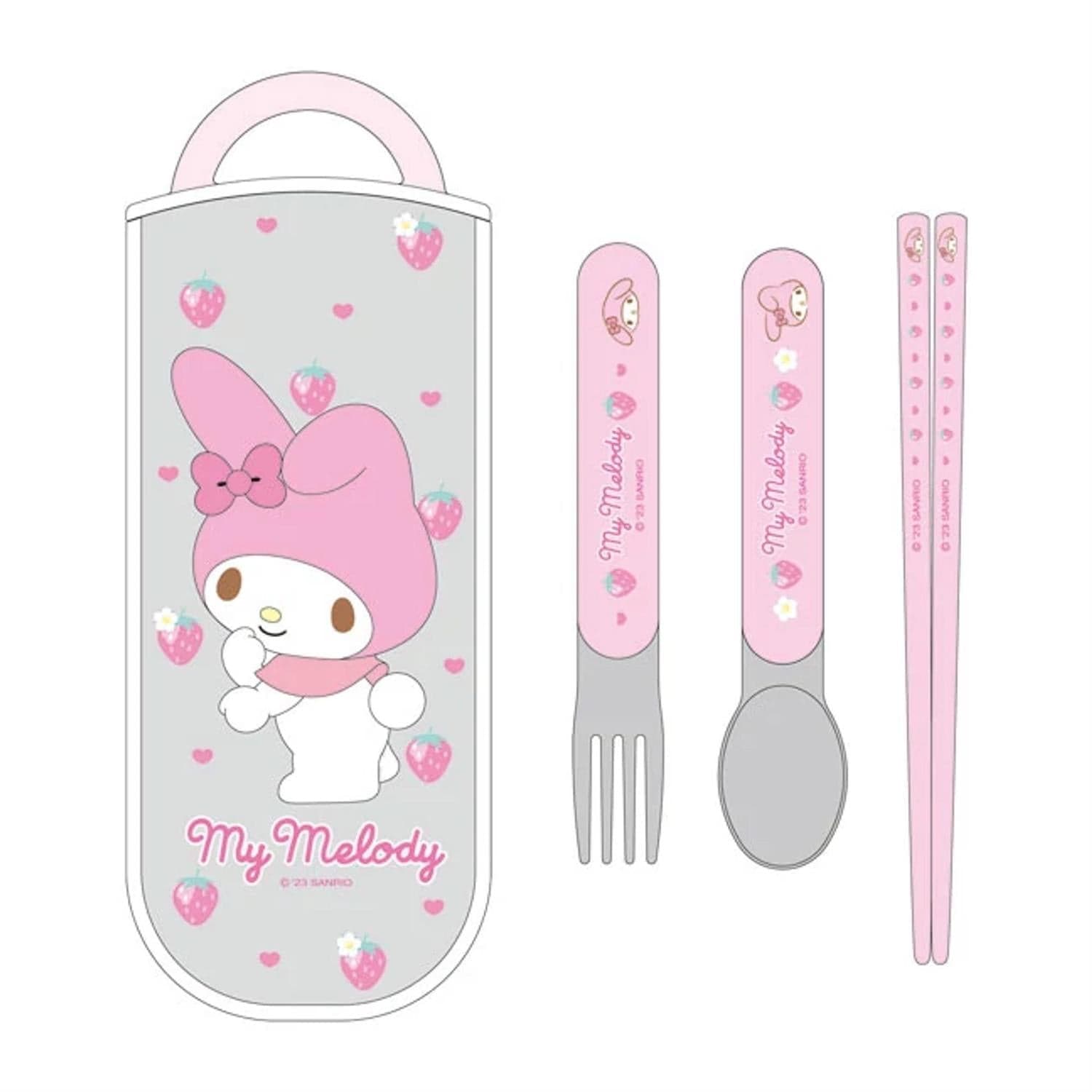 My Melody Kids Lunch Trio Cutlery Fork Spoon Chopsticks Sanrio